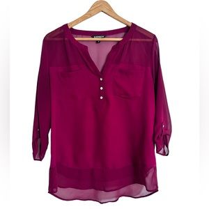 EXPRESS Magenta Blouse Size Medium